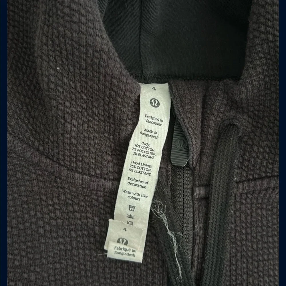lululemon athletica Scuba Textured Charcoal Hoodie
